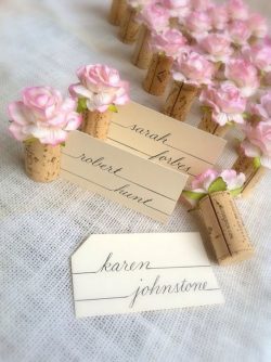 Shavuot flower-cork place cards