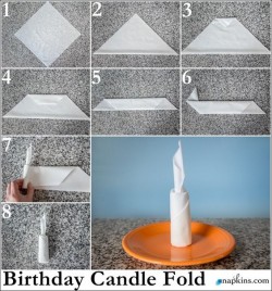 Candle napkin fold