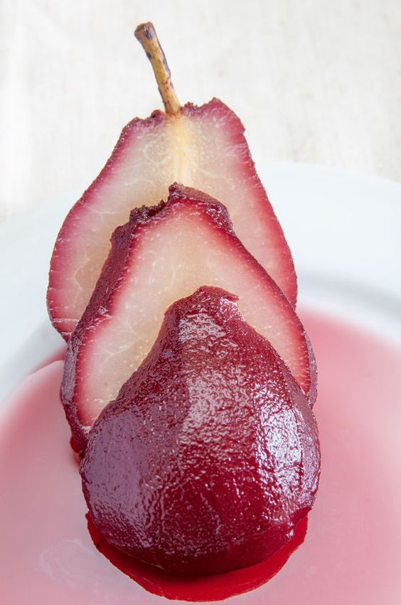 Wine or grape juice pears (cook pears in grape juice/wine)