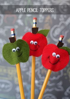 Apple pencil or fork toppers for table deco
